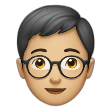 kazakh boy in round glasses sticker