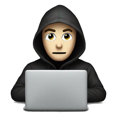 russian hacker anonimous in front of PC sticker