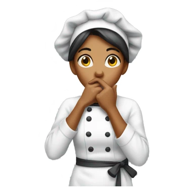 girl cook with a surprised face covers her mouth with her hand sticker