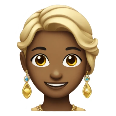 smiling girl with jewelry but black eyes  sticker