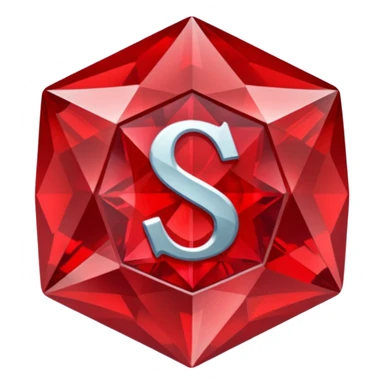 Red crystal with a $ drawn in the center of the crystal. sticker
