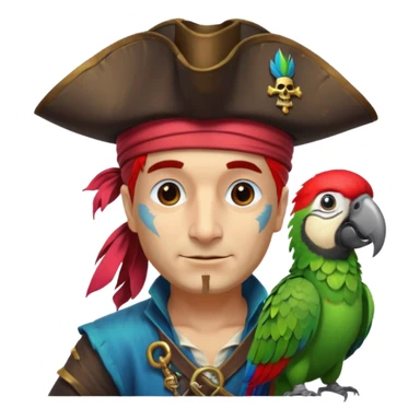 Pirates and parrot sticker