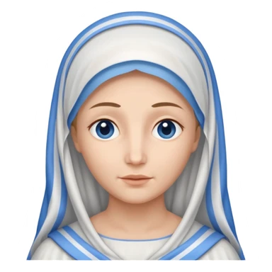 Maria mãe de Jesus pele clara véu branco com uma listra azul  sticker