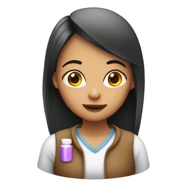 Girl taking pill  sticker