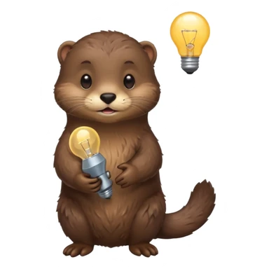 otter holding one lightbulb sticker