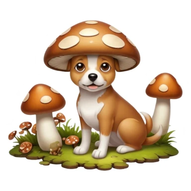 Dog with mushrooms sticker