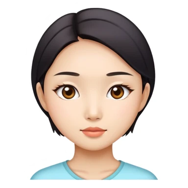 Pretty Asian girl with edges and  sticker