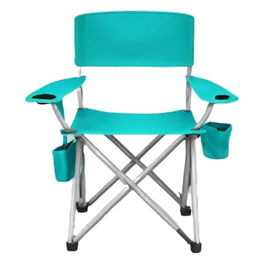 Realistic turquoise camping folding chair isolated.  sticker