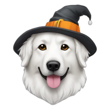 great pyrenees dog halloween hat sticker