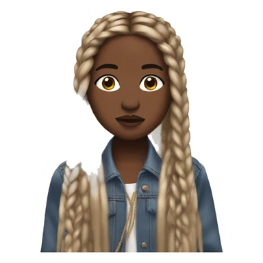 kayne west daughter with long braids rapping sticker