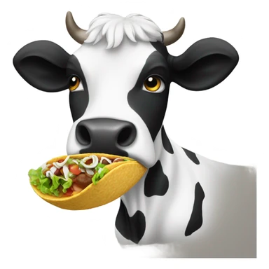 Cow eating taco  sticker