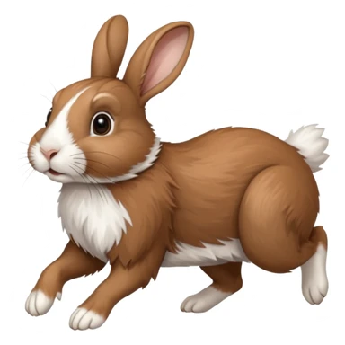 High resolution of a running farm rabbit sticker