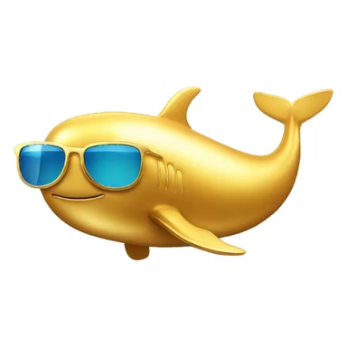 gold whale wearing sunglasses sticker
