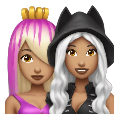 Nicki minaj with Shakira wearing Halloween costumes  c sticker