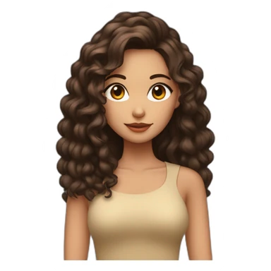 Una chica de piel morena ojos marrones com pelo largo y lasio y de color negro y labio grandes color mate sticker