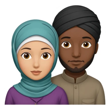 Mixed hijabi wife black husband normal hair  sticker