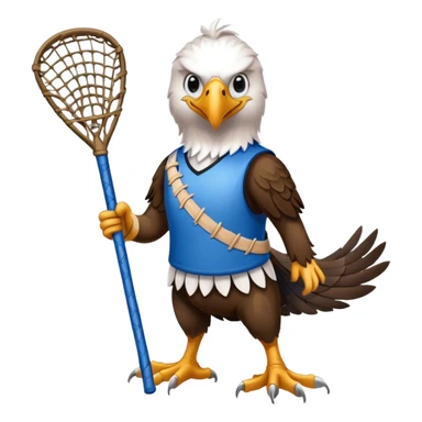 Eagle with lacrosse stick blue jersey sticker