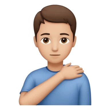 A Hand on placed on another persons shoulder zoomed in but you only see the one person and the hand on the shoulder which is coming from behind them like holding their shoulder  sticker