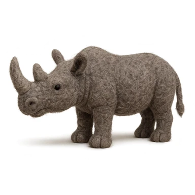 felted wool rhinoceros  sticker