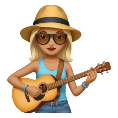 Street Music Performer woman with hat sticker