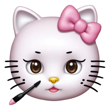 hello kitty with mascara spoolie sticker