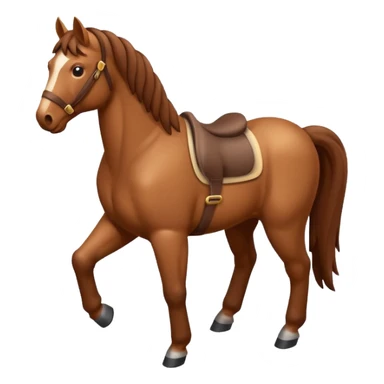 horse standing, isometric, classic emoji style sticker