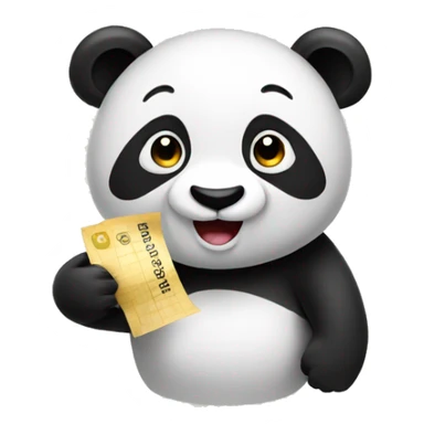 panda with a check approval sticker