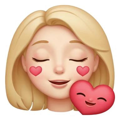 Kissy face with heart sticker