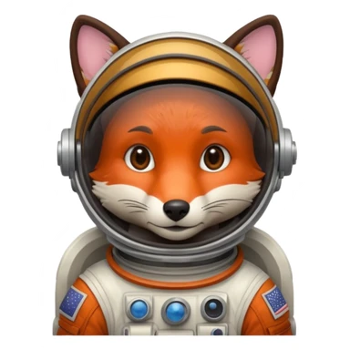dark brown fox astronaut sticker