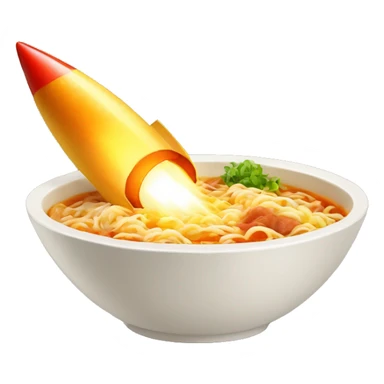 rocket in ramen bowl sticker
