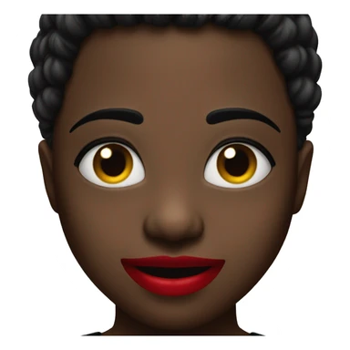 Black smilie with red lips sticker