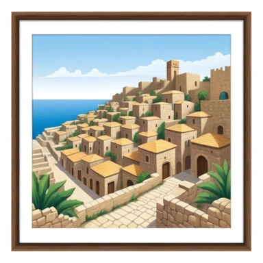 Byblos Old City Landmark Emoji – Portraying the historic stone houses, narrow streets, and Phoenician ruins. sticker