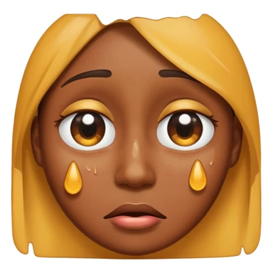 ugly crying face with distorted expression, emoji style sticker