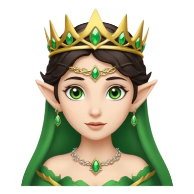 elf woman wearing tiara and dark hair sticker