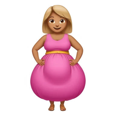  tan skin woman with big inflated belly sticker
