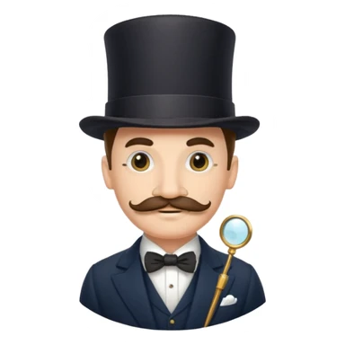 A gentleman of the high society with a moustach, a monocle, an elegant hat being super elitist sticker
