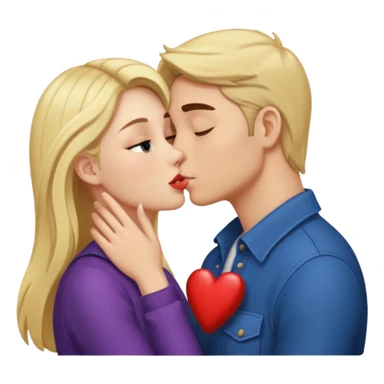 Girl kissing guy sticker