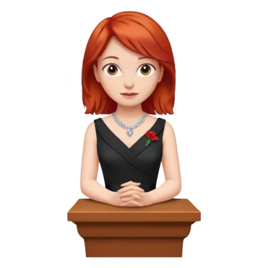 woman with red hair on a podium sticker