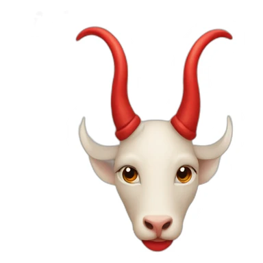 Red heart frame with horns sticker