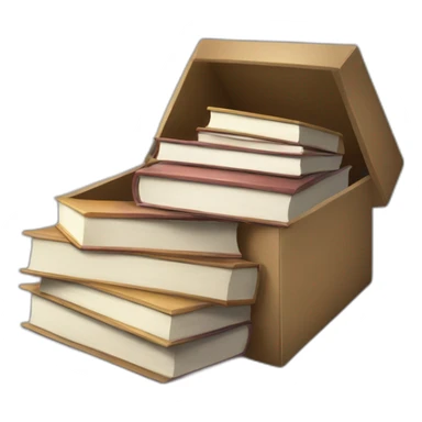 a box with books trying to get out from it sticker