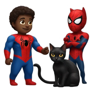 Black Cat with Spider-Man sticker