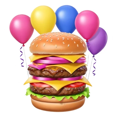 spam pink meat hamburger  balloons sticker