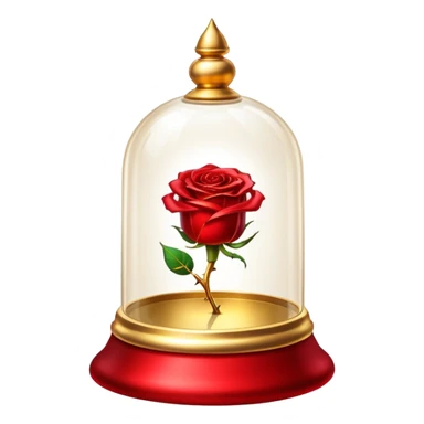 The glittering enchanted rose from “Beauty and the Beast” in its golden glass bell  sticker