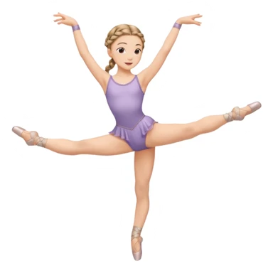 A young dancer with braided hair, practicing a gentle arabesque. sticker