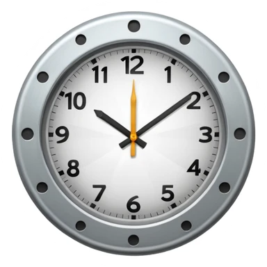  clock showing a few minutes before twelve. sticker