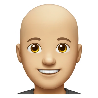 bald boy smiling portrait sticker