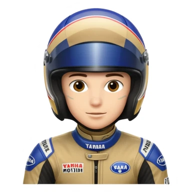yamaha motorcycle racer with full face helmet sticker