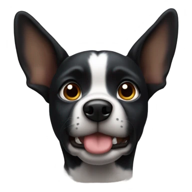 Black dog one ear up one ear down sticker