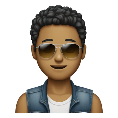 Boy who wear baggy jeans, debardeur and sunglasses sticker