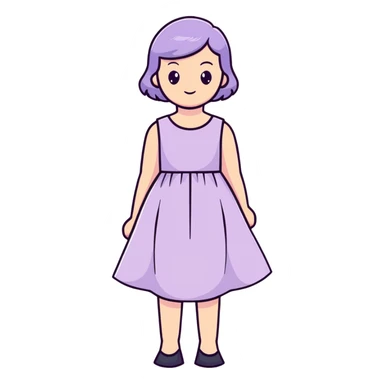very pale almost white lavender rosy dress sticker